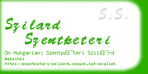 szilard szentpeteri business card